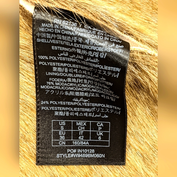 Guess Los Angeles faux fur faux suede western style vest, size small - Picture 6 of 12